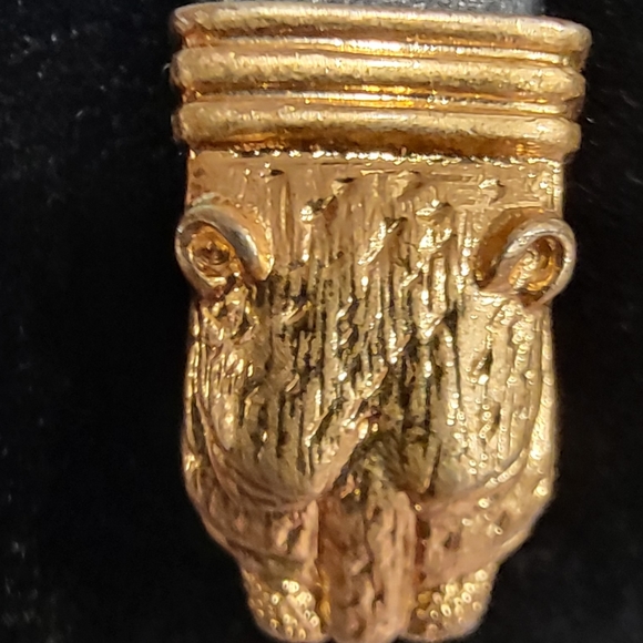 Jewelmint Lioness Head Bracelet Gold Tone with a Leather Band - Picture 6 of 10